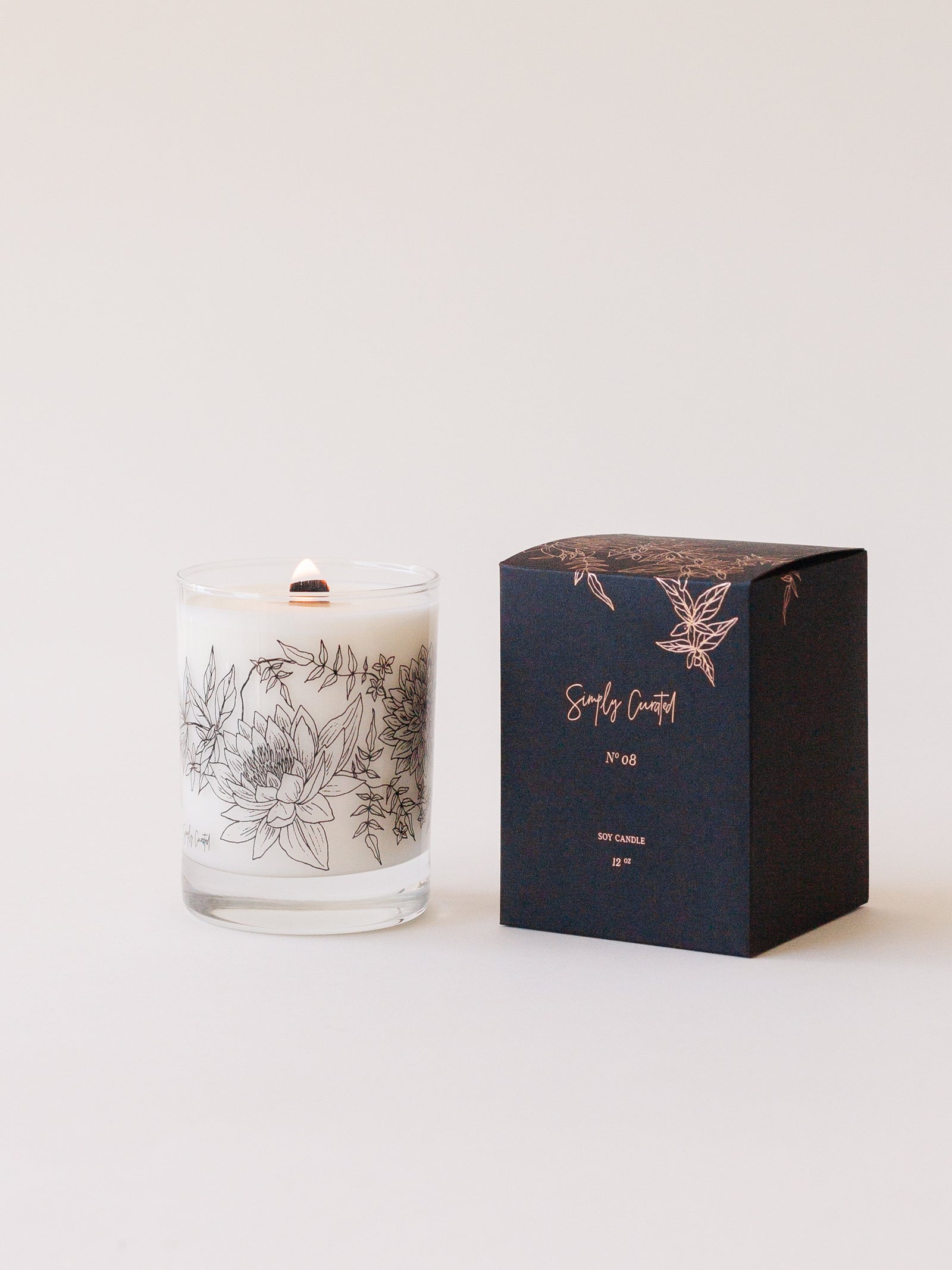 No. 08 Jasmine - 12 oz Glass Botanical Candle – Simply Curated