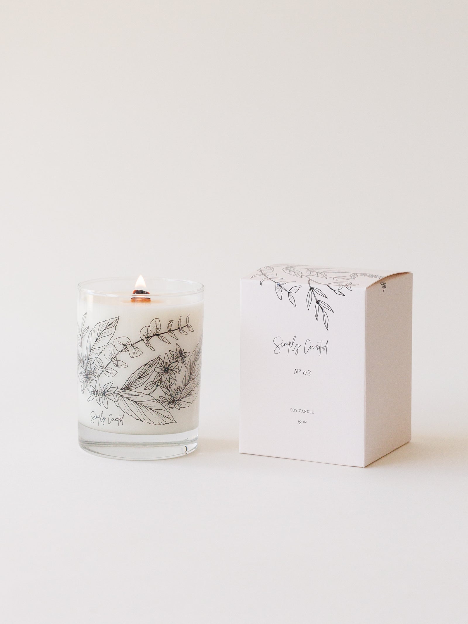 No. 02 Basil Eucalyptus - 12 oz Glass Botanical Candle – Simply