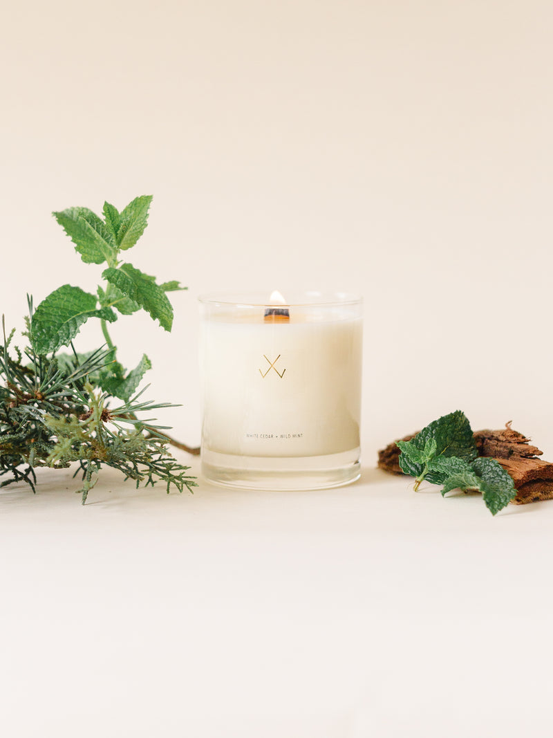 White Cedar + Wild Mint Soy Candle