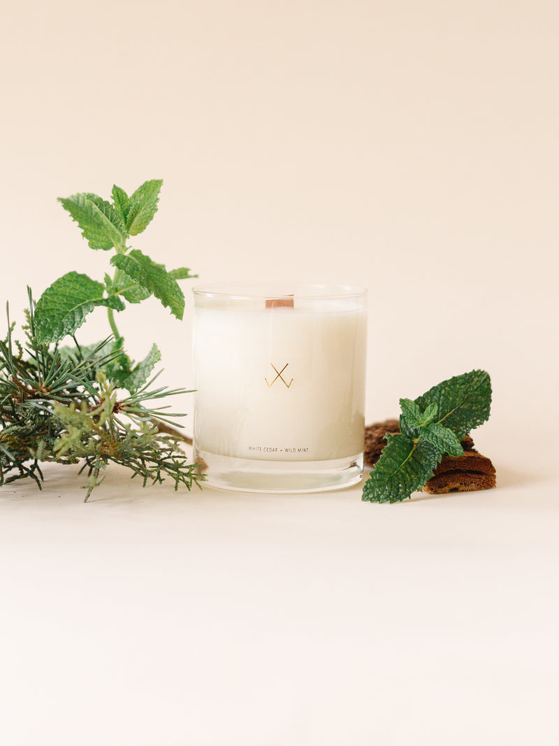 White Cedar + Wild Mint Soy Candle